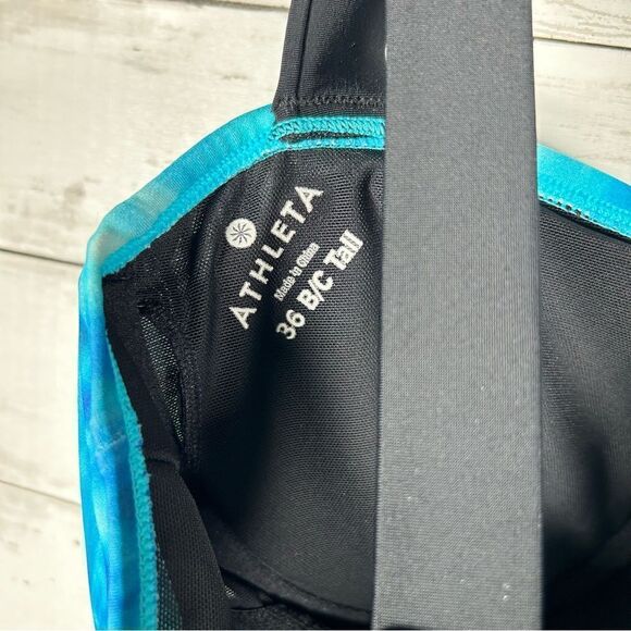 Athleta Bali Swim Tankini Top Bora Bora Blue 36 B/C Tall - Picture 4 of 9